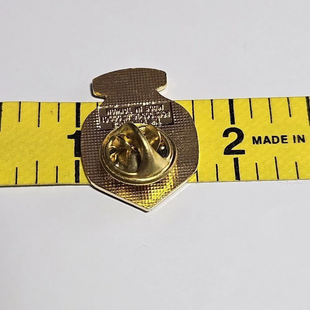 The Pin Place Vintage Gold Tone Blue Enamel Vase Urn Pin Enamel Hat Lapel